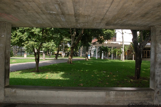 UCV CARACAS - Dalle gallerie guardiamo fuori, verso il giardino, vero protagonista della cittadella universitaria