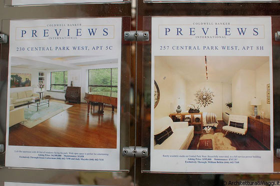 NEW YORK CITY - Percorrendo la Columbus Avenue, ci soffermiamo a valutare queste proposte immobiliari 