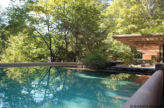 FALLINGWATER - Depandance degli ospiti: terrazzamento con solarium e piscina