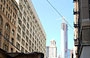 CHICAGO. Sullo sfondo della Wabash Ave vista su Trump International Hotel & Tower di Skidmore, Owings and Merrill - in costruzione