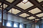 OAK PARK - ILLINOIS. Nel soffitto dell'Unity Temple si ritrova il quadrato a formare una tessitura di cassettoni profondi che si incrociano