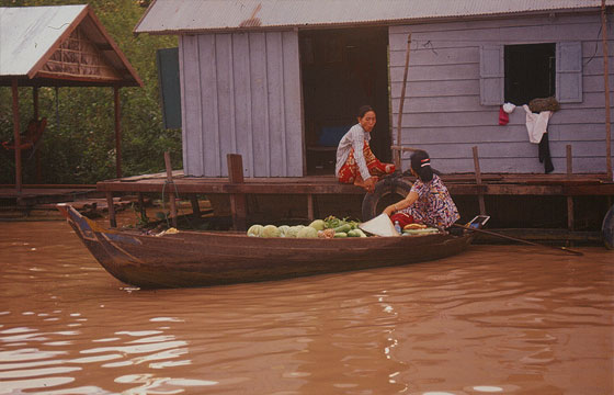 DINTORNI DI SIEM REAP   - Donne che trasportano verdura, scambi, il 
