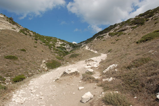 CORSICA DEL SUD - Ci voltiamo indietro ad osservare la mulattiera che conduce alla spiaggia di Sainte Antoine