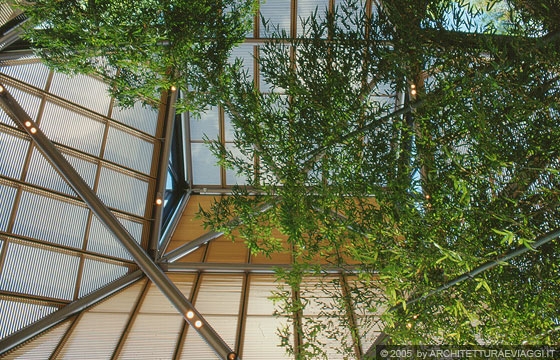 SHIGARAKI, SHIGA - MIHO MUSEUM - La copertura della caffetteria in acciaio, legno e vetro