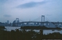 TOKYO ODAIBA. Il Rainbow Bridge visto all'imbrunire da Teleport Town