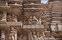 MADHYA PRADESH. Khajuraho - Parsvanath Temple (templi del gruppo orientale): particolare delle belle sculture