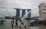 COLONIAL DISTRICT. Il Merlion, la fontana simbolo di Singapore, presso la foce del Singapore River