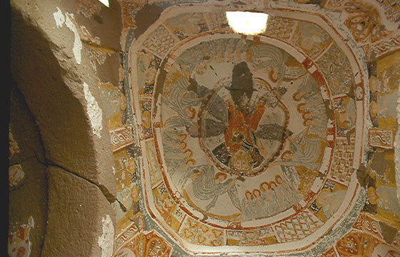 VALLE DI IHLARA - Volta affrescata di una chiesa rupestre a Peristrema 