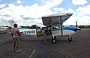 CANAIMA. La pista di atterraggio e il piccolo ultraleggero a 6 posti che ci ha riportati a Ciudad Bolivar