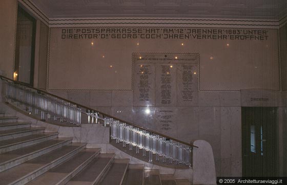 L'AREA DEL RING - Postsparkassenamt - interni: particolare della scala
