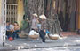 HANOI. Venditrici ambulanti in coppia nei pressi del lago Hoan Kiem 